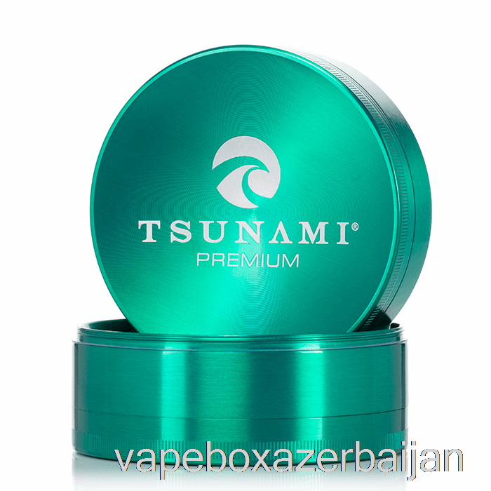 E-Juice Vape Tsunami 3.9inch 4-Piece Sunken Top Grinder Green (100mm)